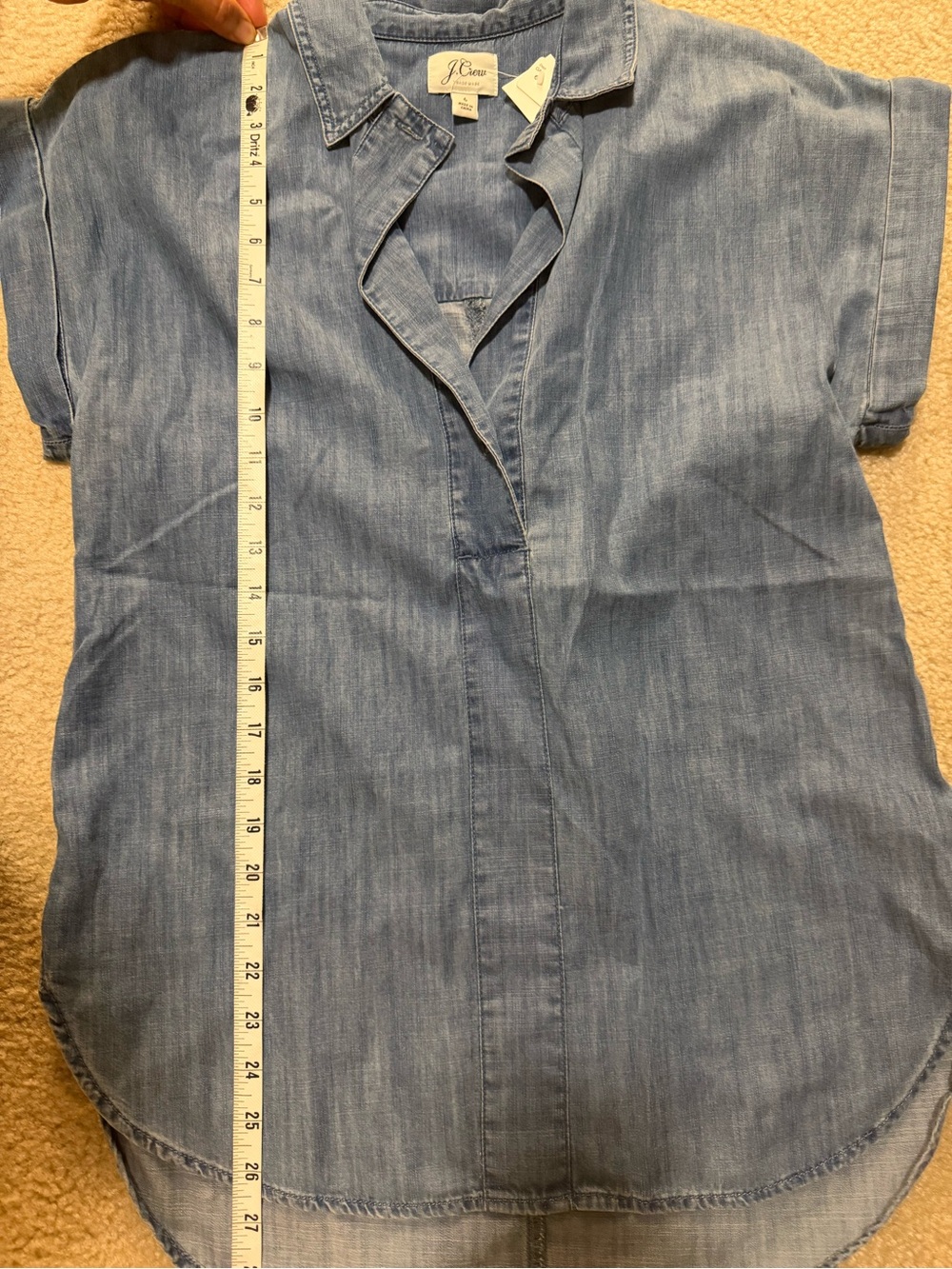 J. Crew Women's Light Denim Button-Front Shirt - Picture 4 of 4